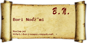Bori Noémi névjegykártya